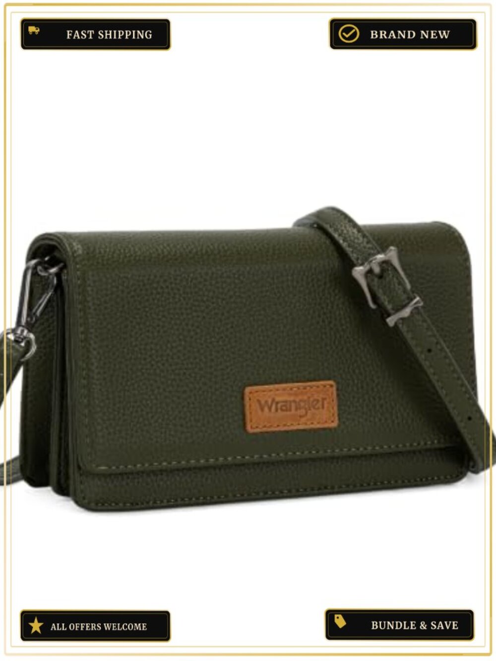 Small Crossbody Purse with RFID Wallet, Faux Leather